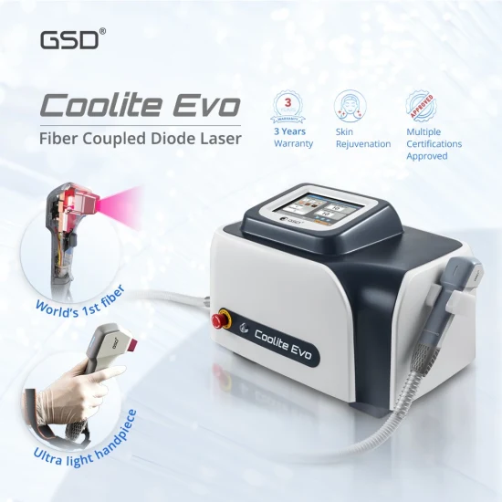 Gsd Coolite Evo Permanent Painless 808nm 810nm Diode Laser Hair Removal Machine Beauty Salon Diode Fiber Coupled Laser Depilation Alexandrite Device