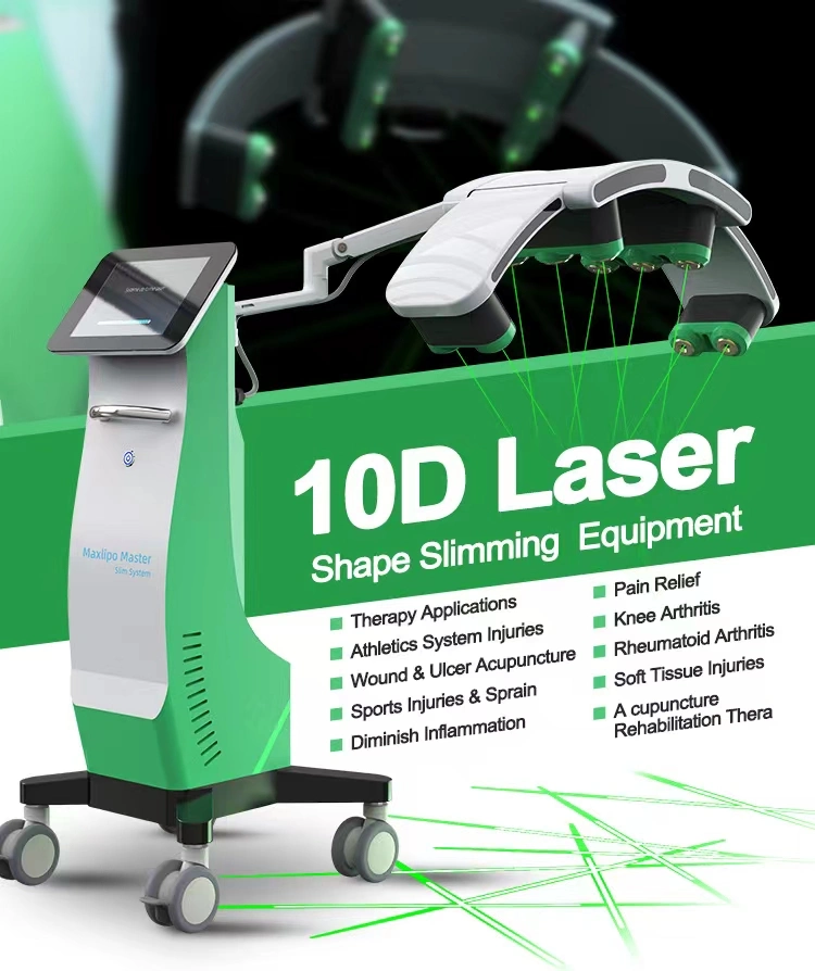 10d Lipolaser Maxlipo Master Slim Svstem Machine 6D Lipo Laser 532nm 635nm Laser Green Red Light Laser Cellulite Reduction 2023 New Design Fat Removal