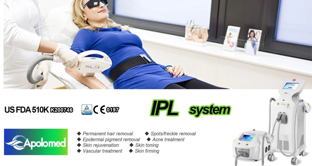 Diamond IPL Laser Hair Removal of Skin Rejuvenation for Pigmentation on Face