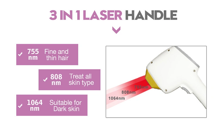 3 Wavelength 755 808 1064nm Diode Laser Hair Removal